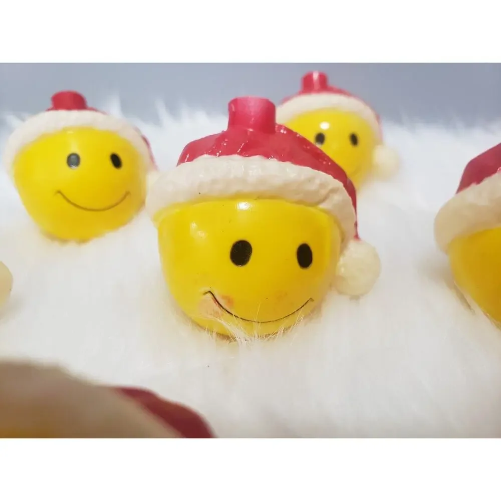 Vintage Joybrite Santa SMILEY FACE Christmas String Light Top Lot 10 walmart y2k